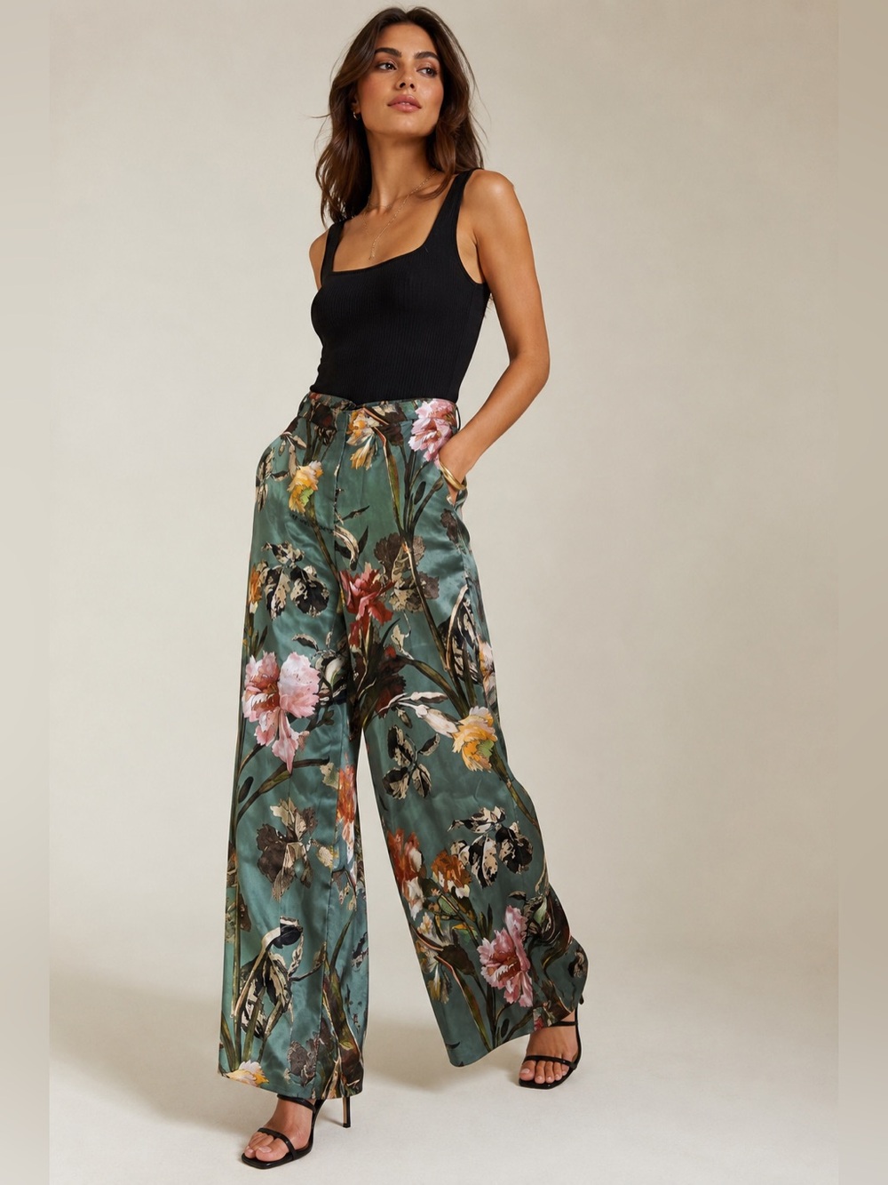 Off-White c/o Virgil Abloh Floral Wide Leg Palazzo Pants Size 44